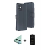 MARSİLYAN™- iPhone 11 Kılıf Siluet Işık Serisi - Siyah 6D Antistatik Mat Seramik Hayalet Nano Ekran Koruyucu + Mavi Raze Metal Kamera Lens