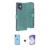 MARSİLYAN™- iPhone 11 Kılıf Siluet Işık Serisi - Siyah Bilvis 5in1 3D Magic Cam Ekran Koruyucu + Neon Fosforlu Kamera Lens - TU