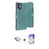MARSİLYAN™- iPhone 11 Kılıf Siluet Işık Serisi - Siyah Bilvis 5in1 3D Magic Cam Ekran Koruyucu + Yeşil Pers Alüminyum Kamera Lens