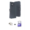 MARSİLYAN™- iPhone 11 Kılıf Siluet Işık Serisi - Siyah Bilvis 5in1 5D Magic Hayalet Cam Ekran Koruyucu + Gold Pers Alüminyum Kamera Lens