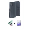 MARSİLYAN™- iPhone 11 Kılıf Siluet Işık Serisi - Siyah Bilvis 5in1 5D Magic Hayalet Cam Ekran Koruyucu + Raze Metal Kamera Lens - KI