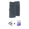 MARSİLYAN™- iPhone 11 Kılıf Siluet Işık Serisi - Siyah Bilvis 5in1 5D Magic Hayalet Cam Ekran Koruyucu + Raze Metal Kamera Lens - GS