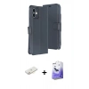 MARSİLYAN™- iPhone 11 Kılıf Siluet Işık Serisi - Siyah Bilvis 5in1 5D Magic Hayalet Cam Ekran Koruyucu + Sarı Renkli Kamera Lens Koruma Cam