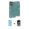 MARSİLYAN™- iPhone 11 Kılıf Siluet Işık Serisi - Siyah Buffer Hayalet Cam Ekran Koruyucu + Neon Fosforlu Kamera Lens - YL