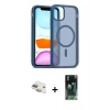 MARSİLYAN™- iPhone 11 Kılıf Siluet Minimal Prime - Şeffaf 360 Full Body Arka Koruyucu + Pers Alüminyum Kamera Lens - GD