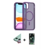 MARSİLYAN™- iPhone 11 Kılıf Siluet Minimal Prime - Şeffaf 360 Full Body Arka Koruyucu + Raze Metal Kamera Lens - KI