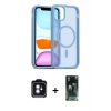 MARSİLYAN™- iPhone 11 Kılıf Siluet Minimal Prime - Şeffaf 360 Full Body Arka Koruyucu + PVD Metal Kamera Lens - MI
