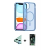 MARSİLYAN™- iPhone 11 Kılıf Siluet Minimal Prime - Şeffaf 360 Full Body Arka Koruyucu + Raze Metal Kamera Lens - MI