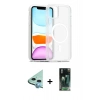 MARSİLYAN™- iPhone 11 Kılıf Siluet Minimal Prime - Şeffaf 360 Full Body Arka Koruyucu + Raze Metal Kamera Lens - MI