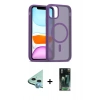 MARSİLYAN™- iPhone 11 Kılıf Siluet Minimal Prime - Şeffaf 360 Full Body Arka Koruyucu + Raze Metal Kamera Lens - MI