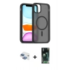 MARSİLYAN™- iPhone 11 Kılıf Siluet Minimal Prime - Şeffaf 360 Full Body Arka Koruyucu + Pers Alüminyum Kamera Lens - GI
