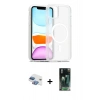 MARSİLYAN™- iPhone 11 Kılıf Siluet Minimal Prime - Şeffaf 360 Full Body Arka Koruyucu + Pers Alüminyum Kamera Lens - GI