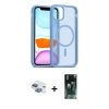 MARSİLYAN™- iPhone 11 Kılıf Siluet Minimal Prime - Şeffaf 360 Full Body Arka Koruyucu + Pers Alüminyum Kamera Lens - GI