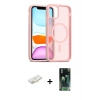 MARSİLYAN™- iPhone 11 Kılıf Siluet Minimal Prime - Şeffaf 360 Full Body Arka Koruyucu + Renkli Kamera Lens Koruma Cam - SI