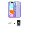 MARSİLYAN™- iPhone 11 Kılıf Siluet Minimal Prime - Şeffaf 360 Full Body Arka Koruyucu + Renkli Kamera Lens Koruma Cam - SI
