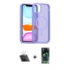 MARSİLYAN™- iPhone 11 Kılıf Siluet Minimal Prime - Şeffaf 360 Full Body Arka Koruyucu + Kamera Lens Koruma Cam - SF