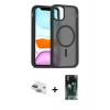 MARSİLYAN™- iPhone 11 Kılıf Siluet Minimal Prime - Şeffaf 360 Full Body Arka Koruyucu + Pers Alüminyum Kamera Lens - YL