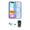 MARSİLYAN™- iPhone 11 Kılıf Siluet Minimal Prime - Şeffaf 360 Full Body Arka Koruyucu + Pers Alüminyum Kamera Lens - YL