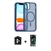 MARSİLYAN™- iPhone 11 Kılıf Siluet Minimal Prime - Şeffaf 360 Full Body Arka Koruyucu + PVD Metal Kamera Lens - YL