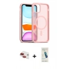 MARSİLYAN™- iPhone 11 Kılıf Siluet Minimal Prime - Şeffaf Pasifik Cam Ekran Koruyucu + Pers Alüminyum Kamera Lens - KI