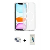 MARSİLYAN™- iPhone 11 Kılıf Siluet Minimal Prime - Şeffaf Pasifik Cam Ekran Koruyucu + Pers Alüminyum Kamera Lens - LT