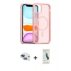 MARSİLYAN™- iPhone 11 Kılıf Siluet Minimal Prime - Şeffaf Pasifik Cam Ekran Koruyucu + Pers Alüminyum Kamera Lens - LT