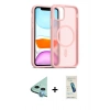 MARSİLYAN™- iPhone 11 Kılıf Siluet Minimal Prime - Şeffaf Pasifik Cam Ekran Koruyucu + Raze Metal Kamera Lens - MI