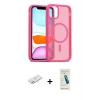MARSİLYAN™- iPhone 11 Kılıf Siluet Minimal Prime - Şeffaf Pasifik Cam Ekran Koruyucu + Renkli Kamera Lens Koruma Cam - PE