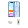 MARSİLYAN™- iPhone 11 Kılıf Siluet Minimal Prime - Şeffaf Pasifik Cam Ekran Koruyucu + Pers Alüminyum Kamera Lens - YL