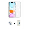 MARSİLYAN™- iPhone 11 Kılıf Siluet Minimal Prime - Şeffaf Pasifik Cam Ekran Koruyucu + Pers Alüminyum Kamera Lens - GI