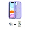 MARSİLYAN™- iPhone 11 Kılıf Siluet Minimal Prime - Şeffaf Pasifik Cam Ekran Koruyucu + Pers Alüminyum Kamera Lens - GI