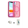 MARSİLYAN™- iPhone 11 Kılıf Siluet Minimal Prime - Şeffaf Pasifik Cam Ekran Koruyucu + Pers Alüminyum Kamera Lens - GD