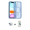 MARSİLYAN™- iPhone 11 Kılıf Siluet Minimal Prime - Şeffaf Pasifik Cam Ekran Koruyucu + Pers Alüminyum Kamera Lens - GI