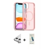 MARSİLYAN™- iPhone 11 Kılıf Siluet Minimal Prime - Şeffaf Pasifik Cam Ekran Koruyucu + Raze Metal Kamera Lens - GS