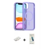 MARSİLYAN™- iPhone 11 Kılıf Siluet Minimal Prime - Şeffaf Pasifik Cam Ekran Koruyucu + Renkli Kamera Lens Koruma Cam - YL