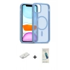 MARSİLYAN™- iPhone 11 Kılıf Siluet Minimal Prime - Şeffaf Pasifik Cam Ekran Koruyucu + Renkli Kamera Lens Koruma Cam - SI