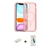MARSİLYAN™- iPhone 11 Kılıf Siluet Minimal Prime - Şeffaf Pasifik Cam Ekran Koruyucu + Renkli Kamera Lens Koruma Cam - SI