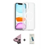 MARSİLYAN™- iPhone 11 Kılıf Siluet Minimal Prime - Şeffaf Pasifik Cam Ekran Koruyucu + Raze Metal Kamera Lens - SH