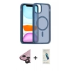 MARSİLYAN™- iPhone 11 Kılıf Siluet Minimal Prime - Şeffaf Pasifik Cam Ekran Koruyucu + Raze Metal Kamera Lens - SH