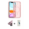 MARSİLYAN™- iPhone 11 Kılıf Siluet Minimal Prime - Şeffaf Pasifik Cam Ekran Koruyucu + Raze Metal Kamera Lens - SH