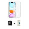 MARSİLYAN™- iPhone 11 Kılıf Siluet Minimal Prime - Şeffaf Pasifik Cam Ekran Koruyucu + PVD Metal Kamera Lens - TU