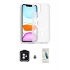MARSİLYAN™- iPhone 11 Kılıf Siluet Minimal Prime - Şeffaf Pasifik Cam Ekran Koruyucu + PVD Metal Kamera Lens - YL