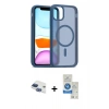 MARSİLYAN™- iPhone 11 Kılıf Siluet Minimal Prime - Şeffaf Royal Nano Ekran Koruyucu + Pers Alüminyum Kamera Lens - LT