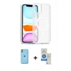 MARSİLYAN™- iPhone 11 Kılıf Siluet Minimal Prime - Şeffaf Royal Nano Ekran Koruyucu + Neon Fosforlu Kamera Lens - YL