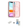 MARSİLYAN™- iPhone 11 Kılıf Siluet Minimal Prime - Şeffaf Royal Nano Ekran Koruyucu + Renkli Kamera Lens Koruma Cam - PE