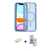 MARSİLYAN™- iPhone 11 Kılıf Siluet Minimal Prime - Şeffaf Royal Nano Ekran Koruyucu + Renkli Kamera Lens Koruma Cam - PE