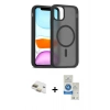 MARSİLYAN™- iPhone 11 Kılıf Siluet Minimal Prime - Şeffaf Royal Nano Ekran Koruyucu + Pers Alüminyum Kamera Lens - GD