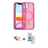 MARSİLYAN™- iPhone 11 Kılıf Siluet Minimal Prime - Şeffaf Royal Nano Ekran Koruyucu + Pers Alüminyum Kamera Lens - KI
