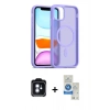 MARSİLYAN™- iPhone 11 Kılıf Siluet Minimal Prime - Şeffaf Royal Nano Ekran Koruyucu + PVD Metal Kamera Lens - MI