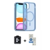 MARSİLYAN™- iPhone 11 Kılıf Siluet Minimal Prime - Şeffaf Royal Nano Ekran Koruyucu + PVD Metal Kamera Lens - MI